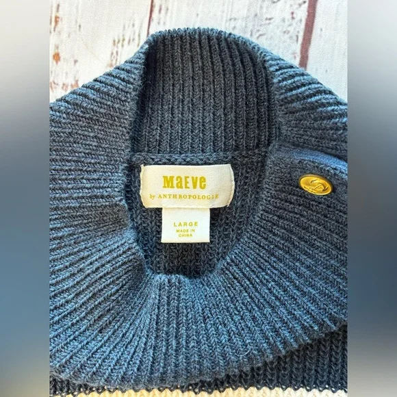 Anthropologie Maeve Divendra Navy & White Stripe Pullover Knit Sweater - Picture 9 of 11